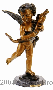 Angel With Dolphin bronze by Auguste Moreau