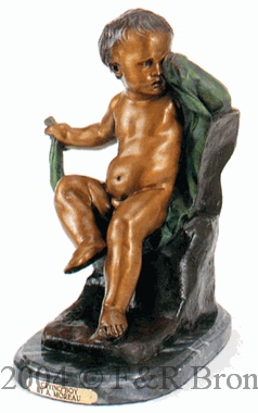 Crying Boy bronze by Auguste Moreau
