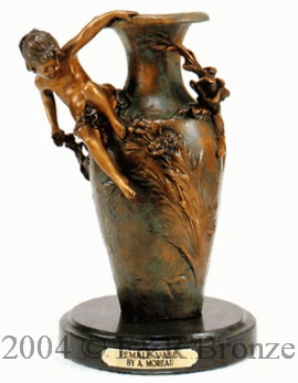 Female Vase bronze sculpture by Auguste Moreau