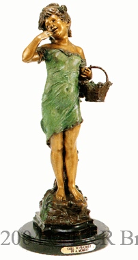 Girl with Basket bronze by Moreau