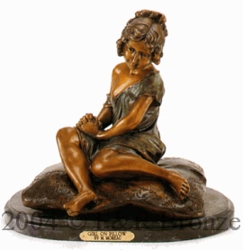 Girl On Pillow bronze by Auguste Moreau