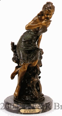Golden Girl bronze statue by Auguste Moreau