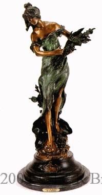 Lady with Wheat bronze sculpture by Moreau