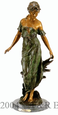 Maiden bronze sculpture by Auguste Moreau