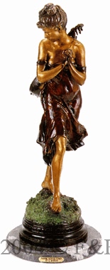 Mandolin on Back bronze sculpture by Moreau