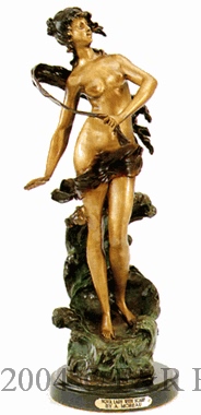 Nova Lady with Scarf bronze by Auguste Moreau