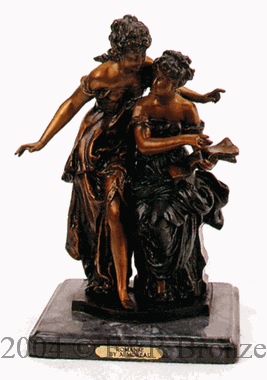 Romance bronze by Auguste Moreau