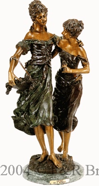 Sisters bronze sculpture by Auguste Moreau