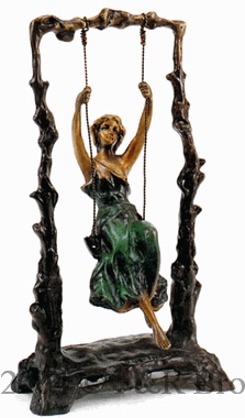 Swing Gril bronze sculpture by Auguste Moreau