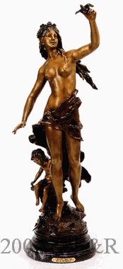 Turbaned Bird Girl bronze by Moreau
