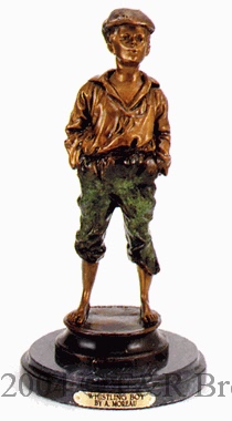 Whistling Boy bronze by Auguste Moreau