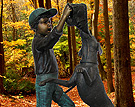 Boy with Dog sculpture
