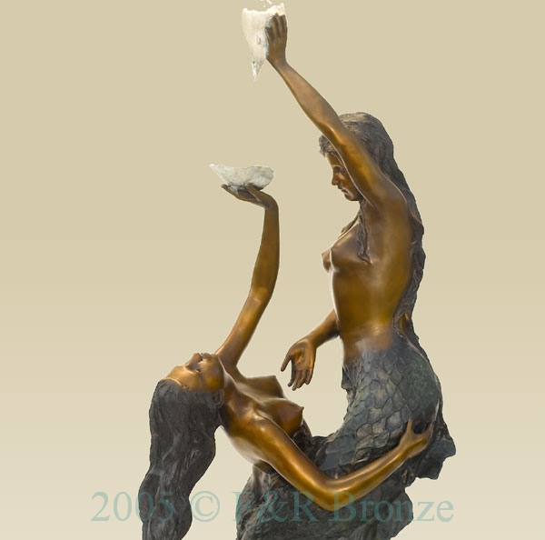 Two Mermaids bronze fountain-3