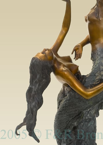 Two Mermaids bronze fountain-4