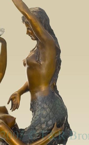 Two Mermaids bronze fountain-5