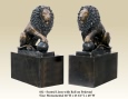 Seated Lions with Ball on Pedestal bronze