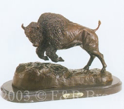 Buffalo bronze inspired by Frederic Remington