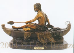 Girl on the Boat bronze by Charles Russell