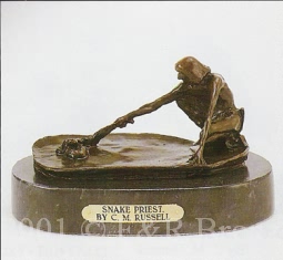 Snake Priest bronze by Charles Russell