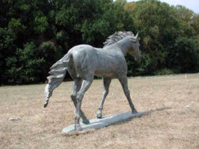 Running Quarter Horse Bronze Statue - 9