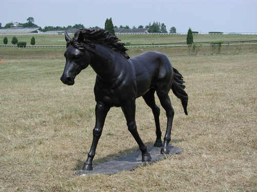 Running Quarter Horse Bronze Statue - 3