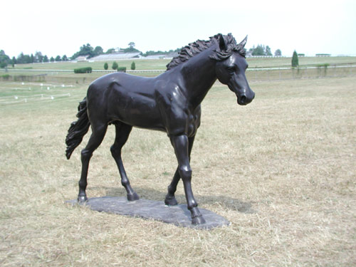 Running Quarter Horse Bronze Statue - 5