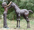 Girl and Her Foal Bronze