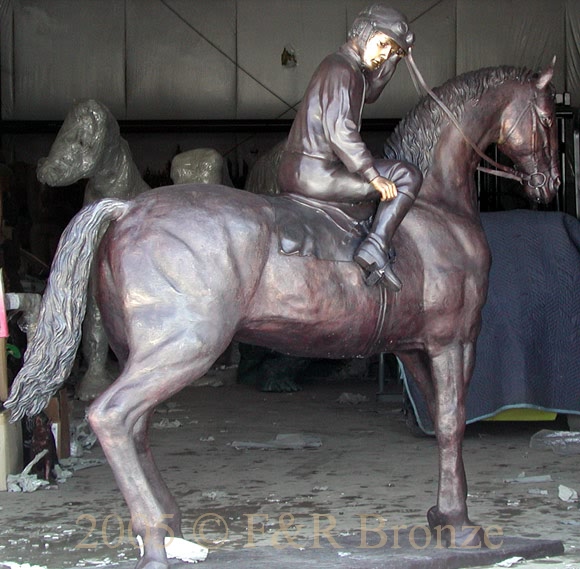 Jockey on Horse bronze-2