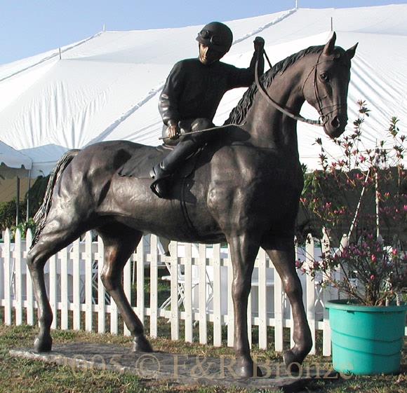 Jockey on Horse bronze-3