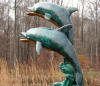 Two Dolphins Dancing bronze
