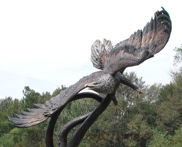 Eagle in Tree bronze statue-2