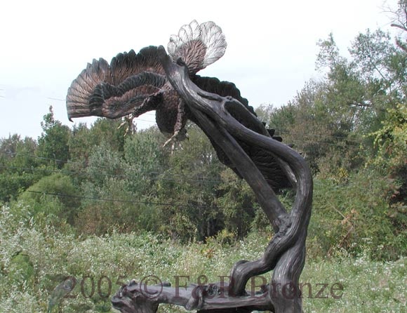 Eagle in Tree bronze statue-3