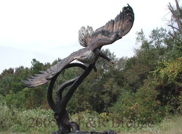 Eagle in Tree bronze statue-4