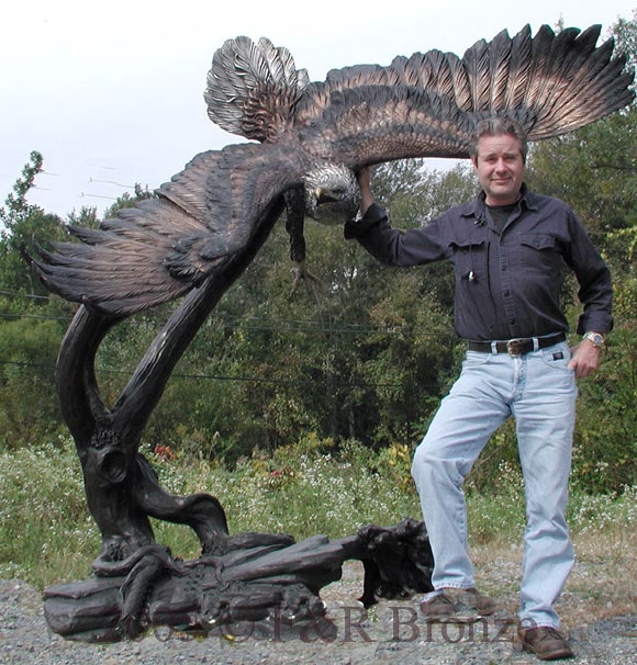 Eagle in Tree bronze statue-6