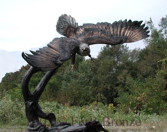 Eagle in Tree bronze statue-14
