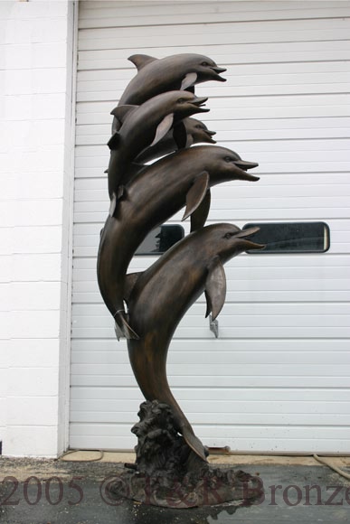 Five Jumping Dolphins bronze reproduction-3