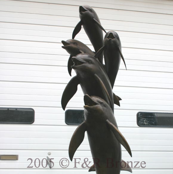 Five Jumping Dolphins bronze reproduction-1