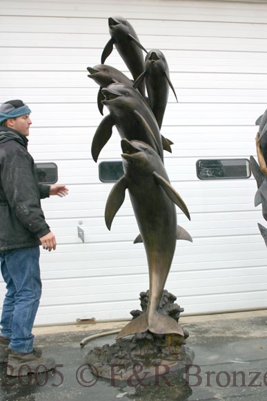 Five Jumping Dolphins bronze reproduction-5