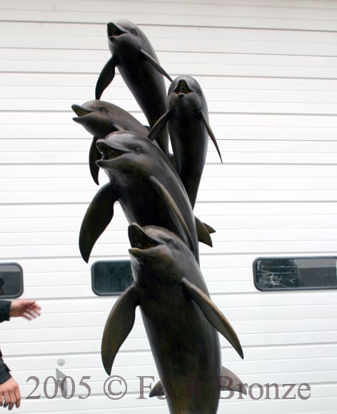 Five Jumping Dolphins bronze reproduction-6