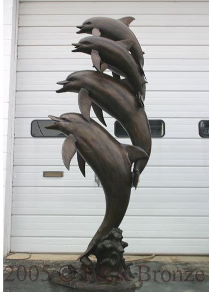 Five Jumping Dolphins bronze reproduction-8