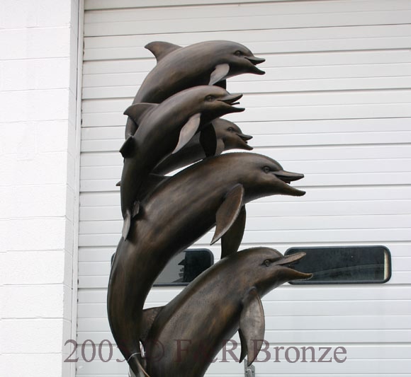 Five Jumping Dolphins bronze reproduction-9