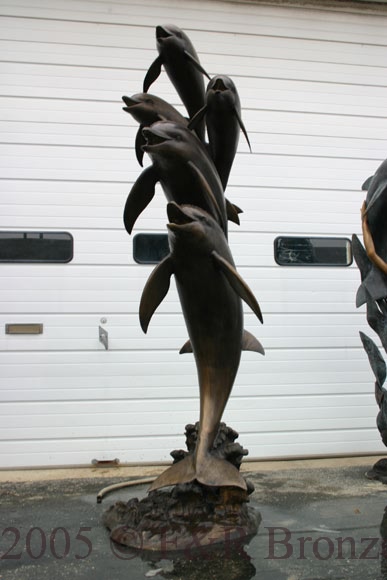 Five Jumping Dolphins bronze reproduction-10