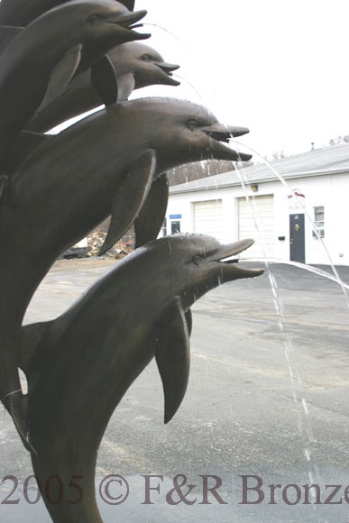 Five Jumping Dolphins bronze reproduction-11