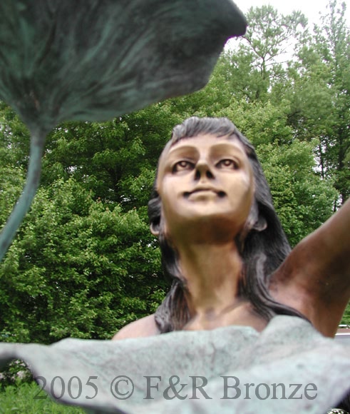 Twin Mermaid Bronze Fountain-9