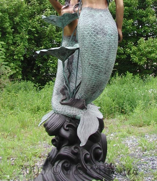 Twin Mermaid Bronze Fountain-5