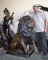 Life Size Seated Lion bronze