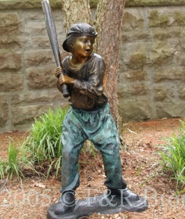 Life Size Baseball boy bronze by Turner