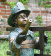 Firefighter Boy Fountain bronze statue