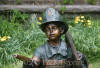 Firefighter Boy Fountain bronze statue