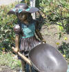Girl With Wheelbarrow bronze 